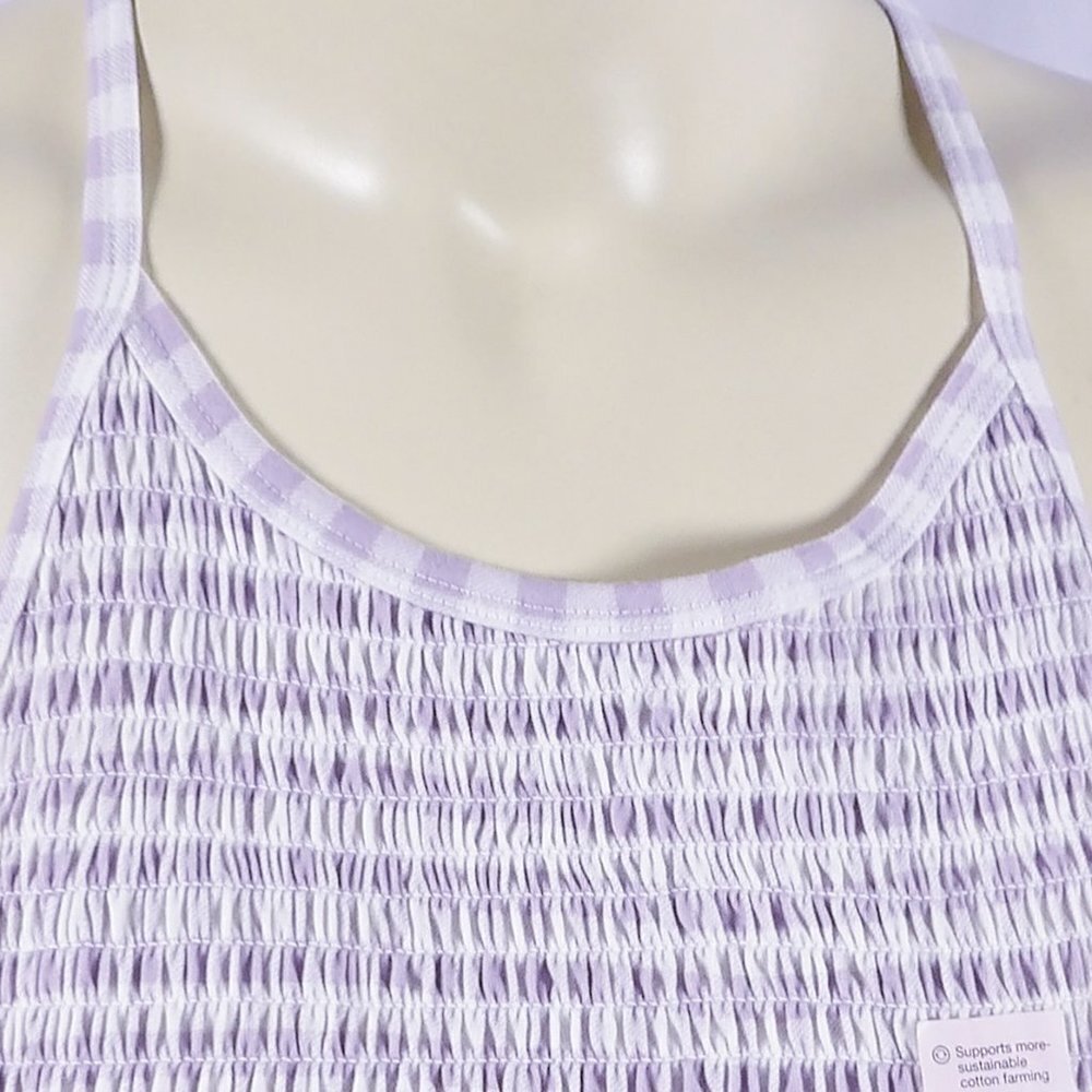 SO Purple Gingham High Neck Tank Top Juniors Large NWT - Picture 4 of 6